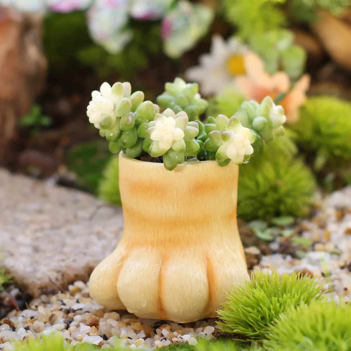3D Cat Paw Resin Planter | Succulent Pot & Desk Organizer