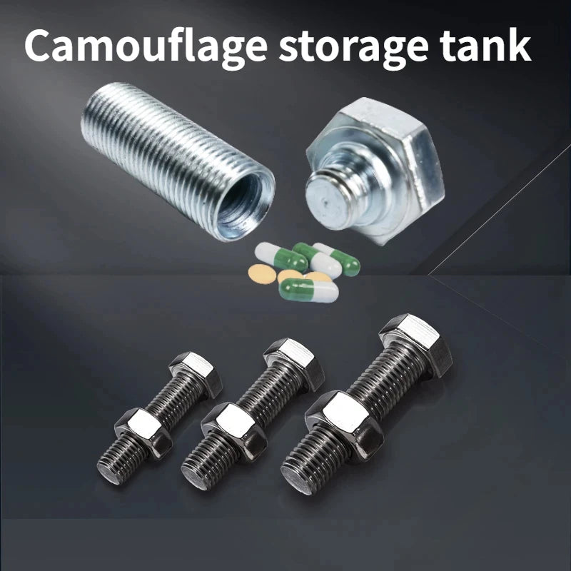 Metal Screw Bolt Storage Cash Money Hide Stash Safe Diversion Container Box Hidden Secret Compartment for Cash Pill Peaceful Pleasures Health and Wellness