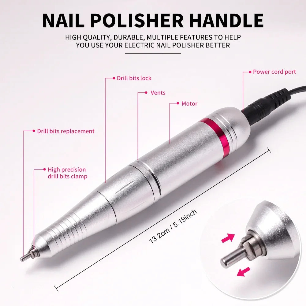 45000 RPM Electric Nail Drill Machine – Professional Grinder