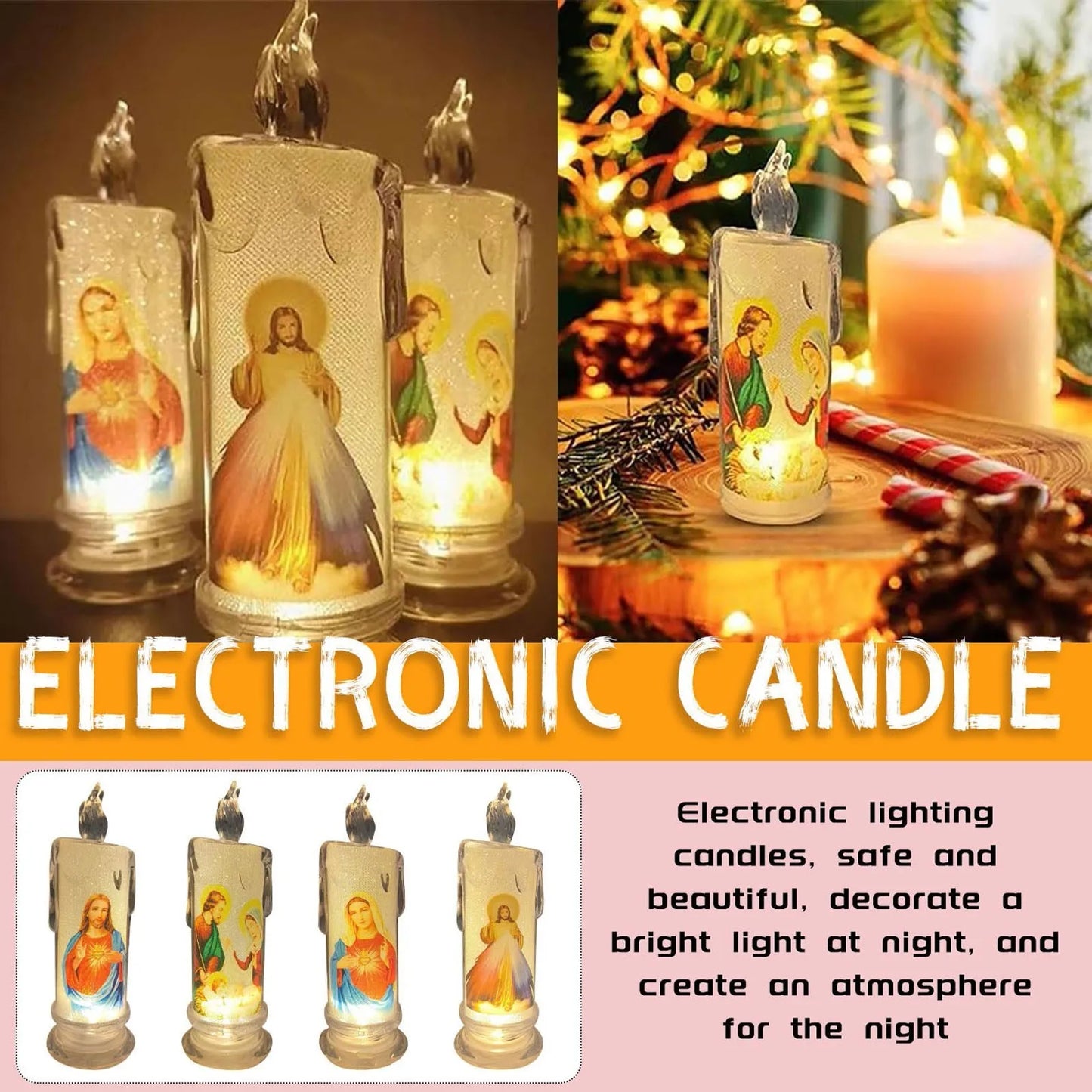 LED Flameless Devotional Prayer Candles | Religious Decor