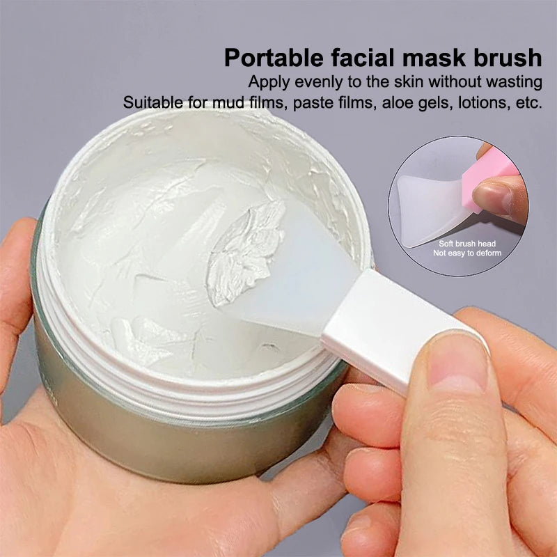 5Pcs Silicone Facial Mask Brush Face&Eye Cream Mud Mask Applicator Scraper Face Cleanse Brushes Travel Portable Skin Care Tools Peaceful Pleasures Health and Wellness