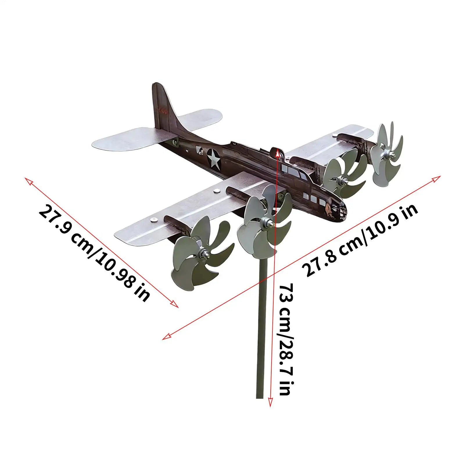 Airplane Wind Spinners Outdoor Garden Aircraft Weathervane Decor Patio Airplane Windmill For Aviator Aviation Lover Veterans Peaceful Pleasures Health and Wellness