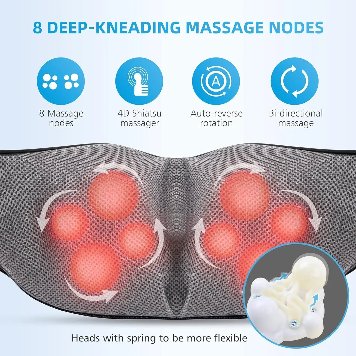Back Massager, Heated Shiatsu Neck Massager, Portable Full Body Massager,Deep Kneading Shoulder Electric Massage shawl,Waist Leg Peaceful Pleasures Health and Wellness