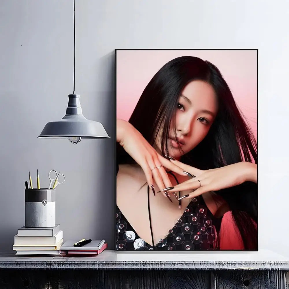 Kpop M-meovv HD Waterproof Self-Adhesive Wall Art Poster Wall Art Poster Peaceful Pleasures Health and Wellness Black14 50X70cmNoframe