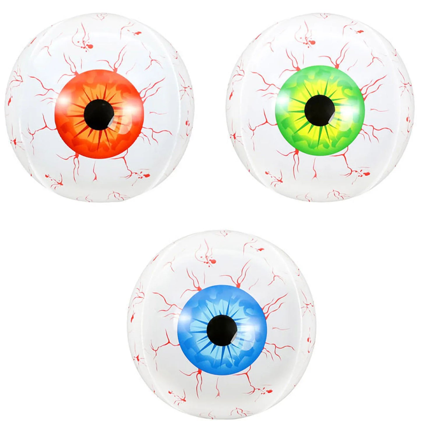 55CM/22Inch Halloween decoration balloon horror 4D inflatable eyeball Halloween theme eyeball party home decoration horror props Peaceful Pleasures Health and Wellness 3pcs 22inch