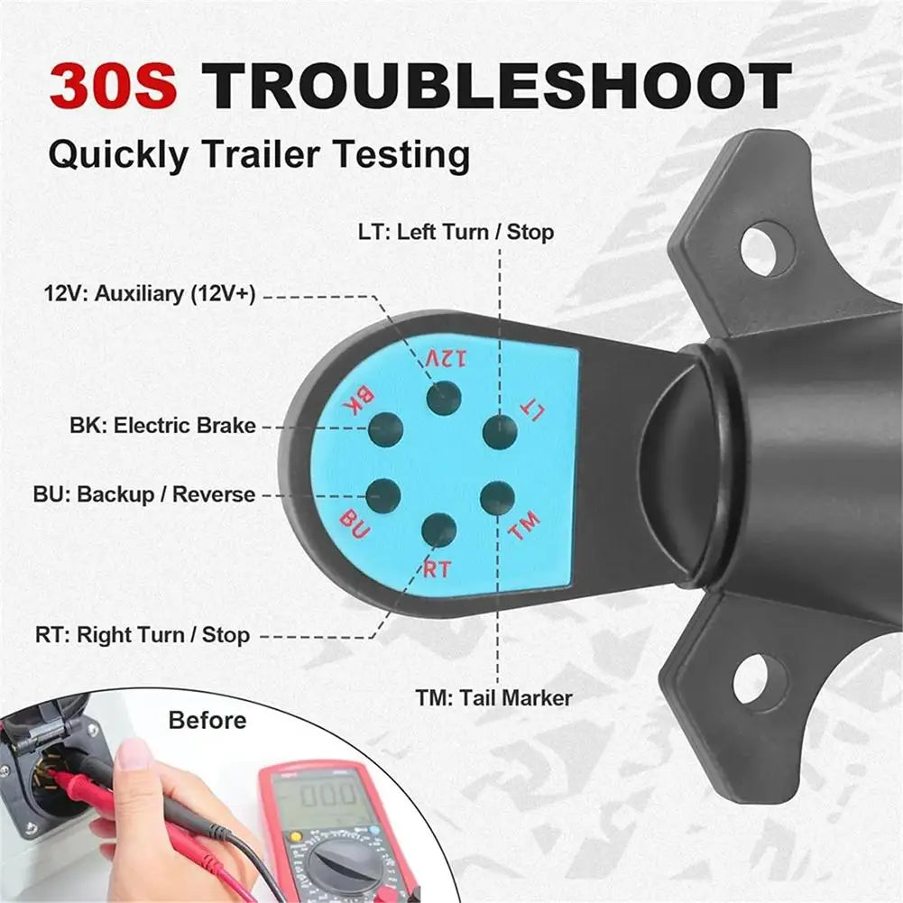 7-Pin Trailer Plug Tester | 7-Way RV Circuit Wiring Tester