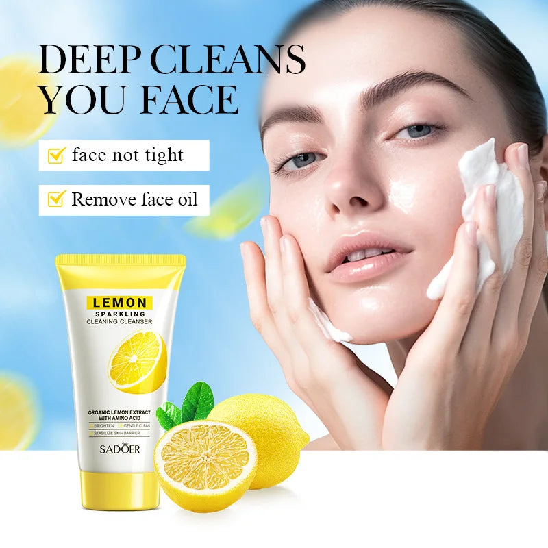 SADOER Peach Green Tea Lemon Face Wash – Deep Pore Cleanser