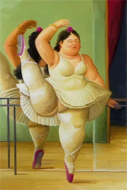 Fernando Botero Famous Oil Painting Fat Couple Dancing Posters Canvas Painting Living Room Wall Mural Picture Decoration Peaceful Pleasures Health and Wellness 4 30x40cm Unframed