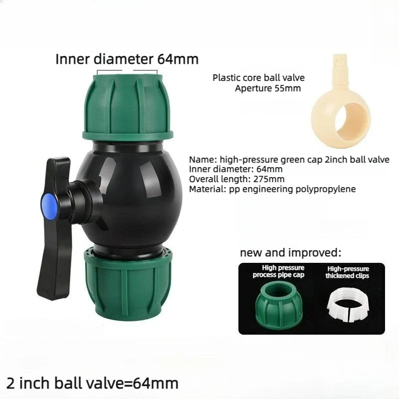 PE Ball Valve Quick Connector – 1/2", 3/4" & 1" Irrigation Valve