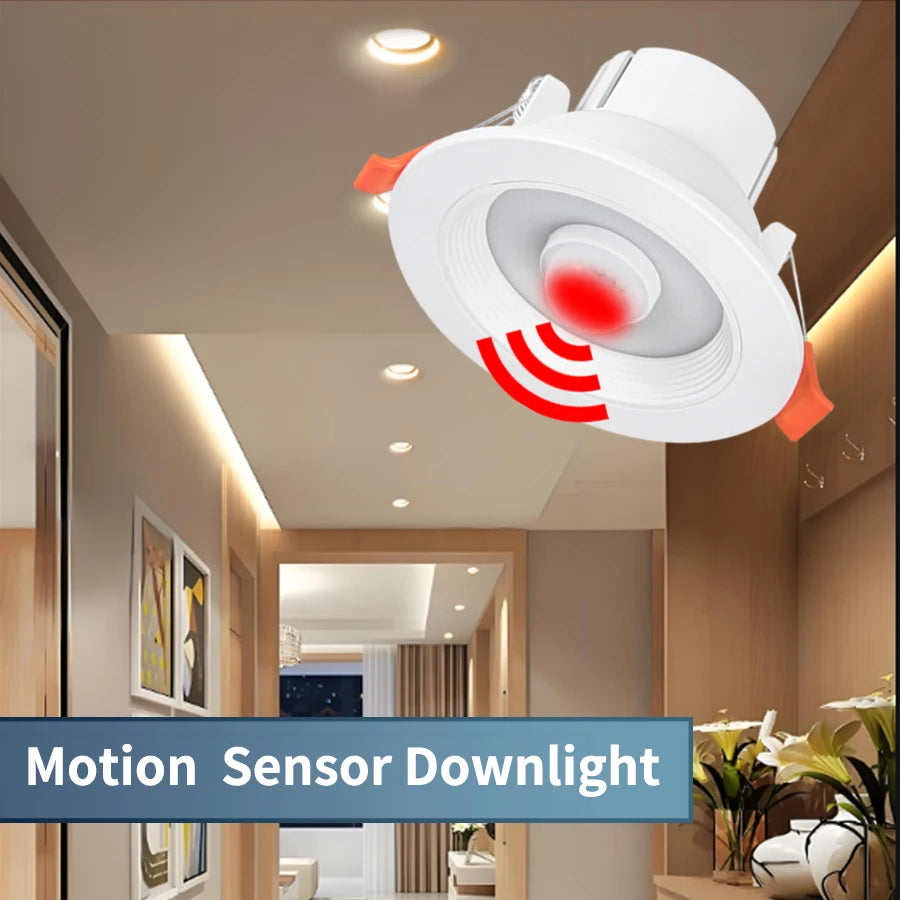5W 10W 15W 20W PIR Motion Sensor Downlight 85-265V Human Infrared Induction LED Spotlight for Entrance Corridor Hallway Stairs Peaceful Pleasures Health and Wellness