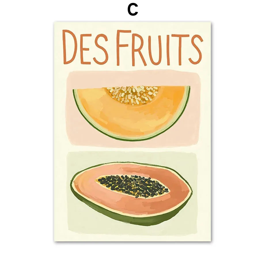 William Morris Botanical Canvas Wall Art | Fruit Floral Print