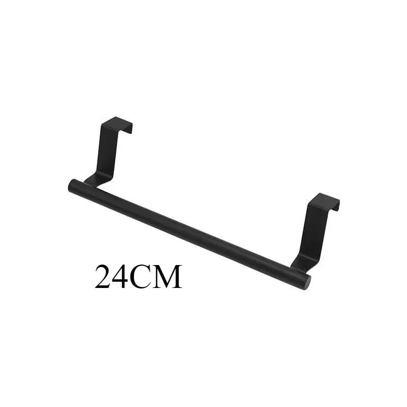 Over Door Stainless Steel Towel Rack – Bathroom & Kitchen Over Door Towel Rack Peaceful Pleasures Health and Wellness Black-S