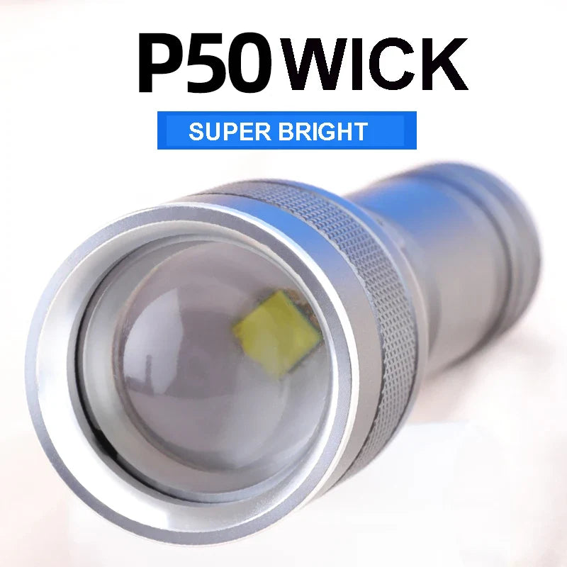 POCKETMAN XHP50 LED Tactical Flashlight – Rechargeable Torch