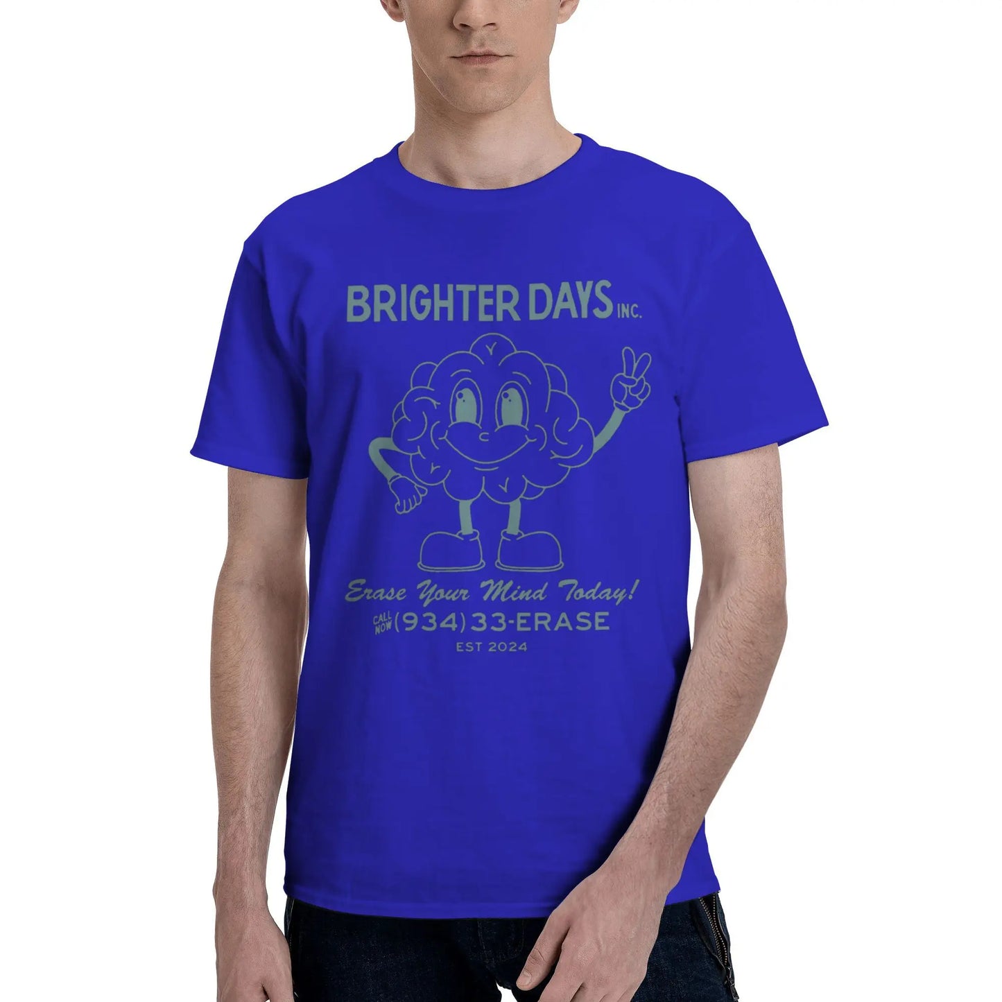 Men Arianas T-Shirts Grande Brighter Day Inc. Cotton Tees Summer Y2K Fun Short Sleeves O Neck Cool Loose Tshirt Plus Size 5XL Peaceful Pleasures Health and Wellness Blue 5XL