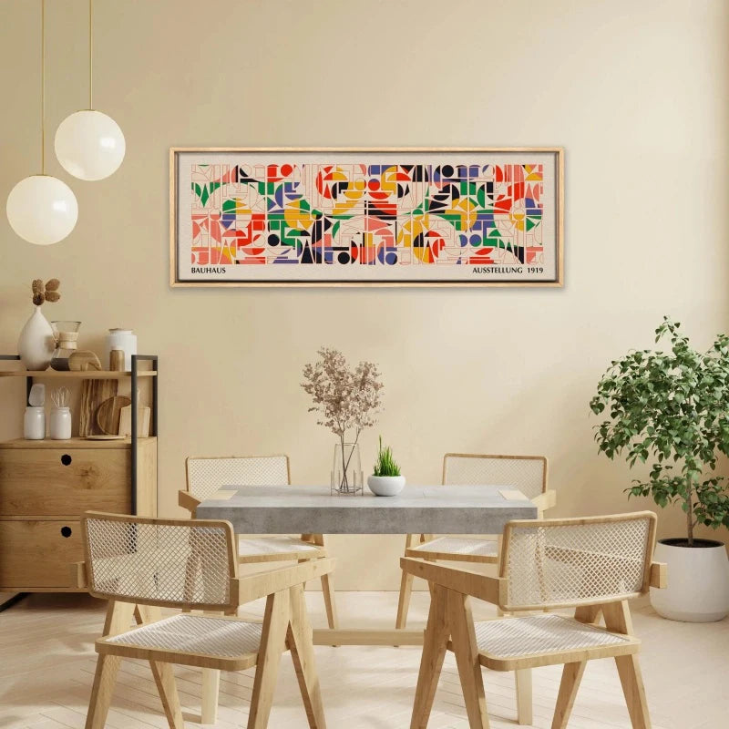 Frameless Vintage Colorful Abstract Geometry Bauhaus Shapes Art, Bauhaus Home Decor, Unframed Bauhaus Wall Decor Art Peaceful Pleasures Health and Wellness
