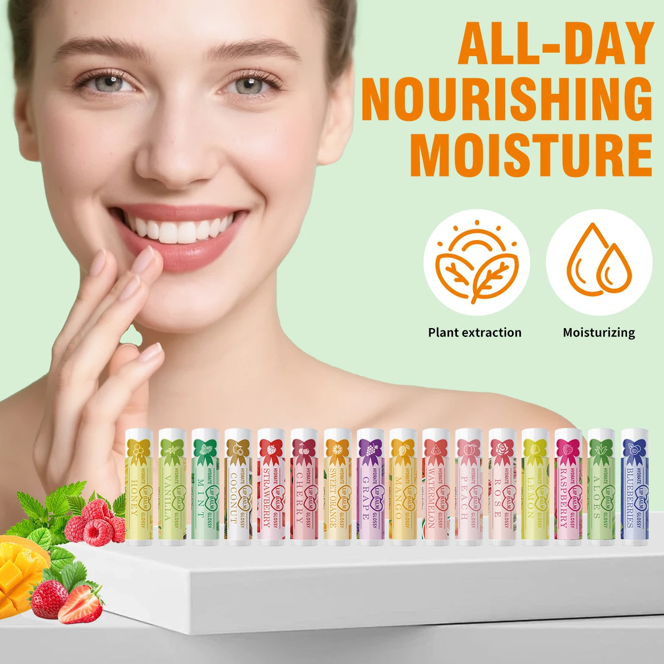 32 piece colored lipstick set -16 fragrance, natural finish, moisturizing lip care, lasting, suitable for all skin types Peaceful Pleasures Health and Wellness