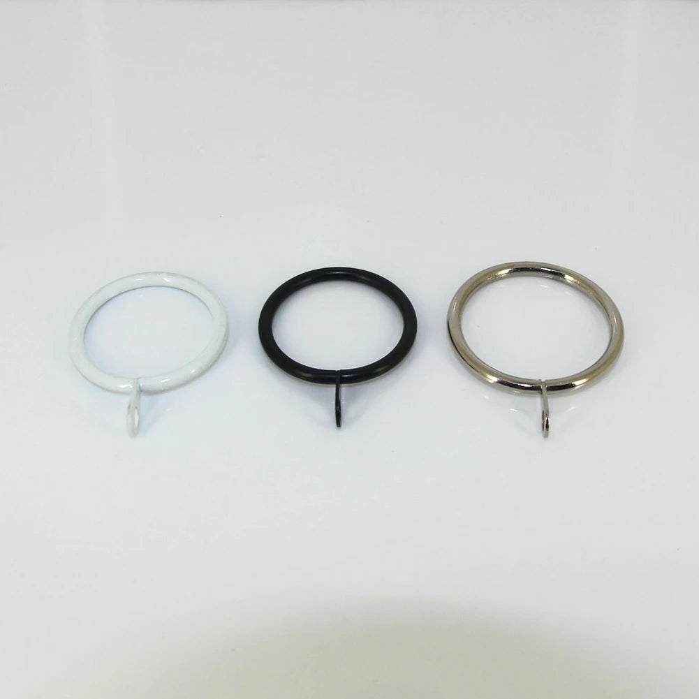 12 Curtain Rings Metal Black Silver White Iron Hanging Hooks Curtains