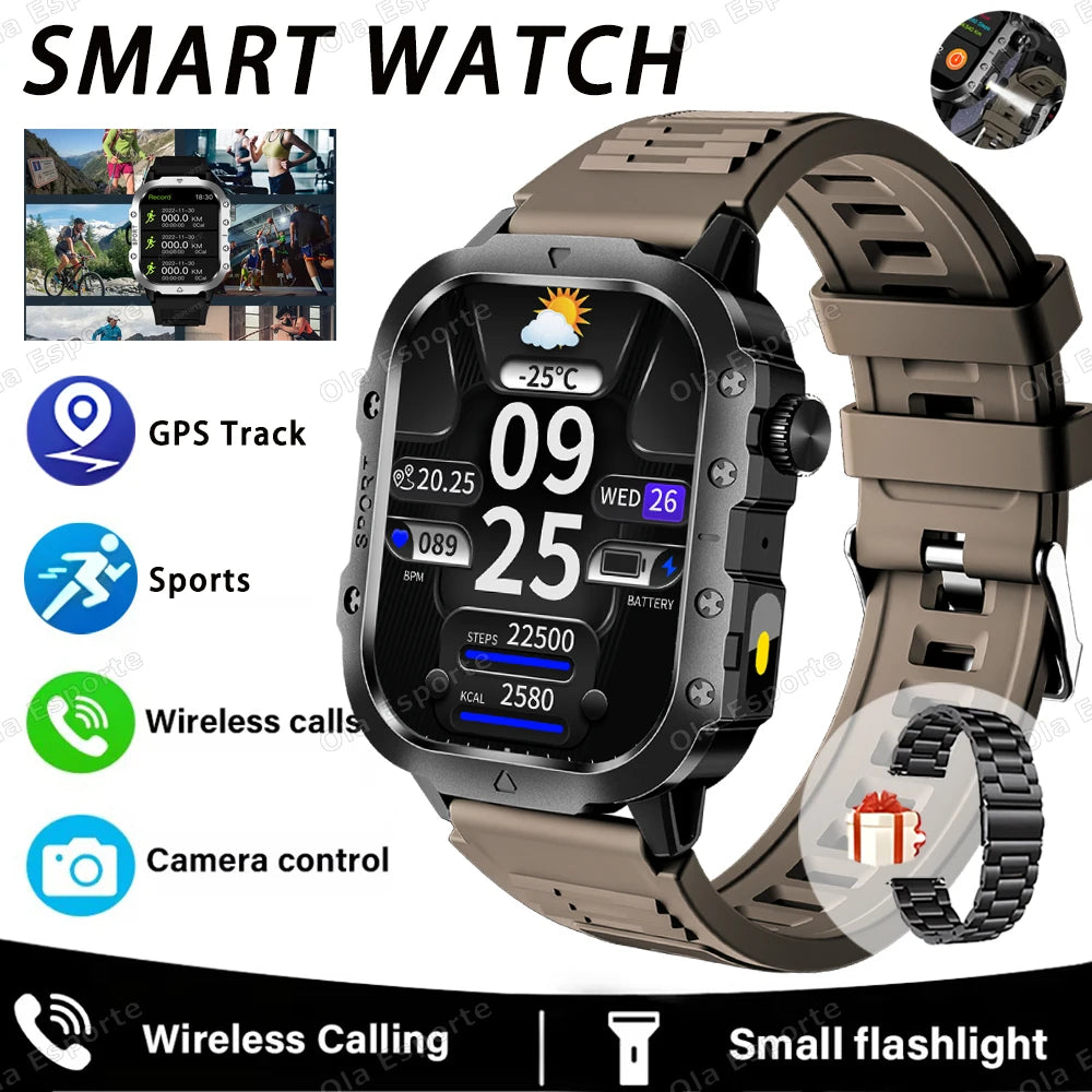 Ola Esporte Outdoor Smart Watch 2.01" HD Bluetooth & LED