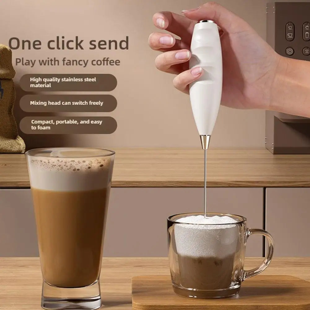 Handheld Milk Frother & Mini Whisk – Electric Foam Maker