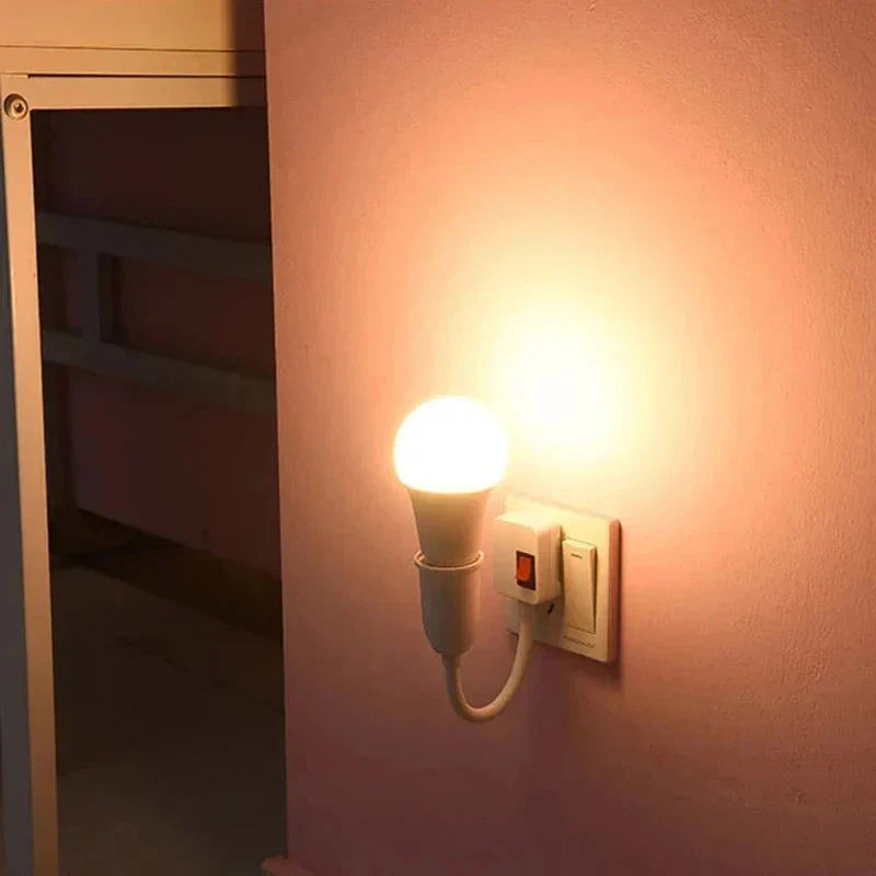 E27 Swivel Plug-In Bulb Holder with Switch & EU Plug