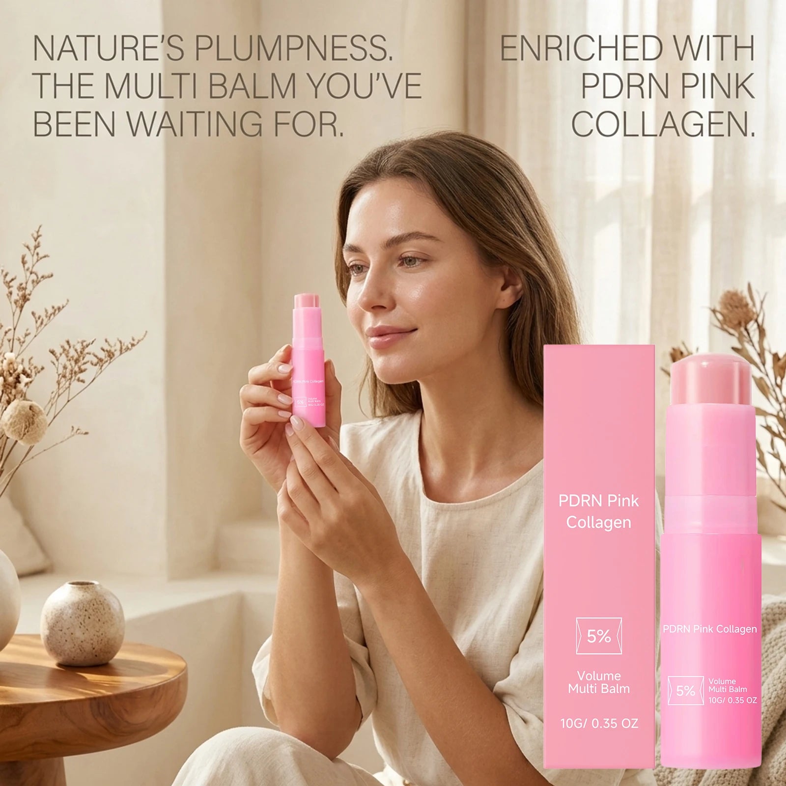 Moisturizing Wrinkle Multi Balm Collagen Multi Balm Stick Improve Skin Dull Boost Radiance Hydrating Lip Face Multi Cream Stick Peaceful Pleasures Health and Wellness