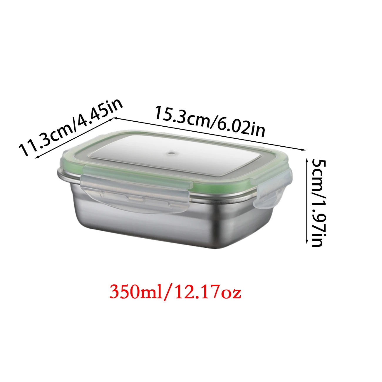 Stainless Steel Food Storage Container Fresh Keeping Crisper Box Insulated Kitchen Sealing Home Office Organizer Kitchen Items Peaceful Pleasures Health and Wellness 350ml