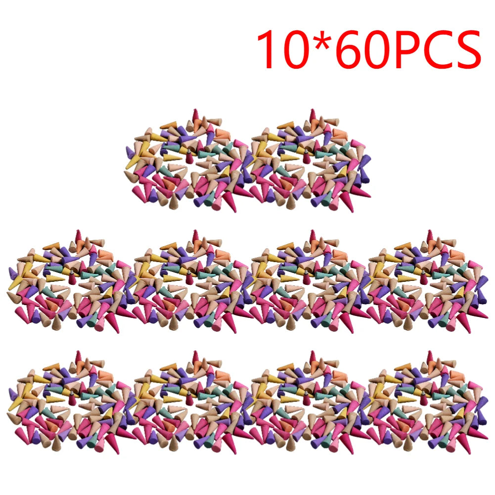 Scented Incense Cones Anxiety Relief Fragrance Incense Cones Natural Scents Granules Meditation Relaxation Sandalwood Cone Peaceful Pleasures Health and Wellness 600PCS