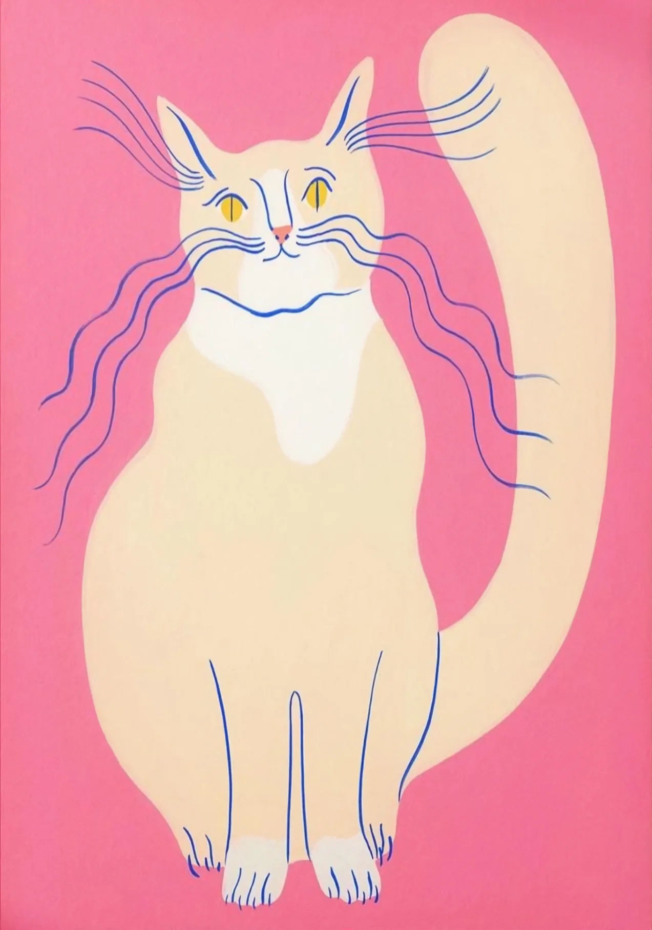 Abstract Cats Illustration Poster Funny Animal Prints Canvas Painting Wall Art Pictures Home Living Room Modern Pets Decoration Peaceful Pleasures Health and Wellness 5 55x75cm