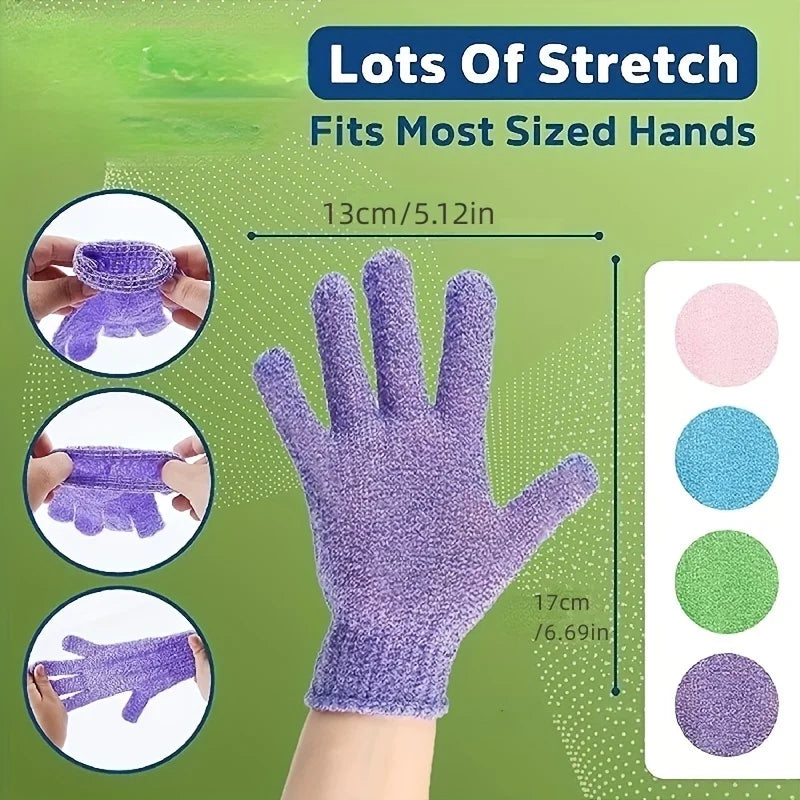 Double-Sided Exfoliating Bath Gloves | Spa Body Scrub Shower