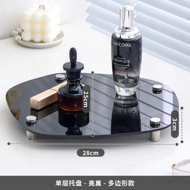 Acrylic Decorative Tray Organizer | Desk, Vanity & Shelf Display