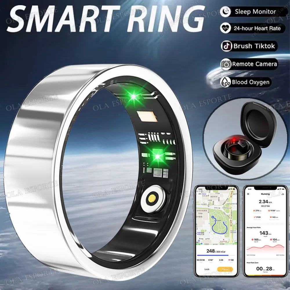 Men Women Smart Ring Menstrual Period Heart Rate Sleep Health Monitoring IP68 Waterproof Sports Fitness Tracking Smartring 2026 Peaceful Pleasures Health and Wellness ProWhite 12