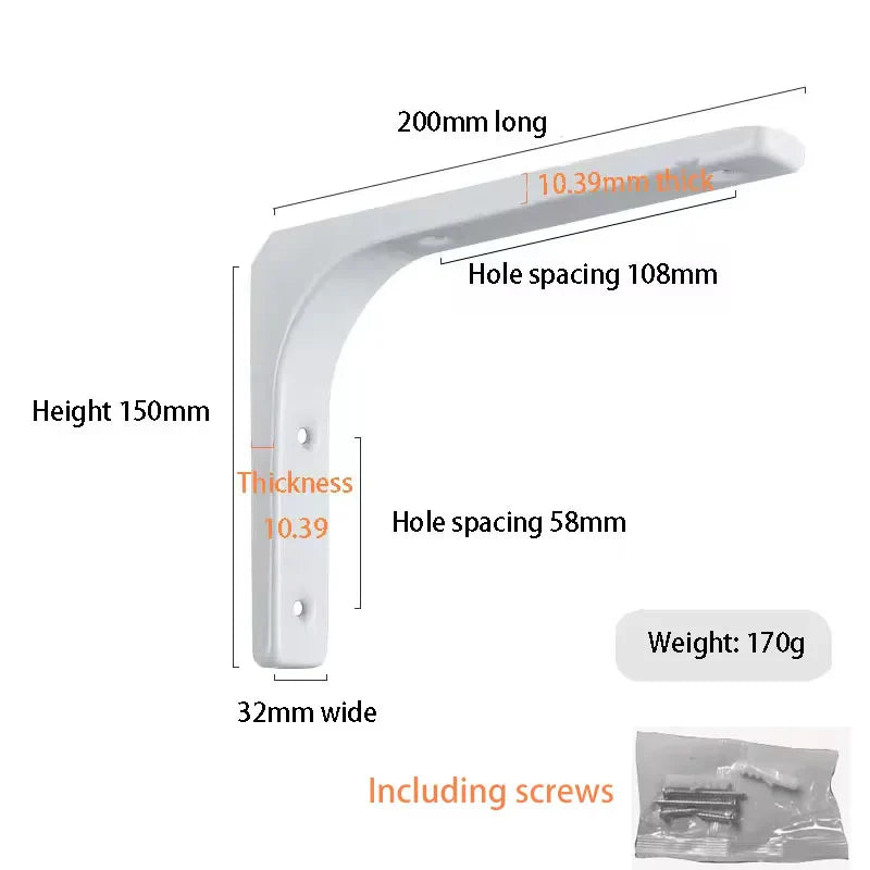Heavy-Duty Floating Shelf Brackets | Black & White Steel