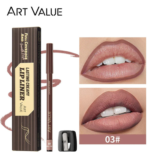 Art Value 12-Color Waterproof Matte Lip Liner Pencil – Long Lasting Lip Liner Pencil Oasis Select
