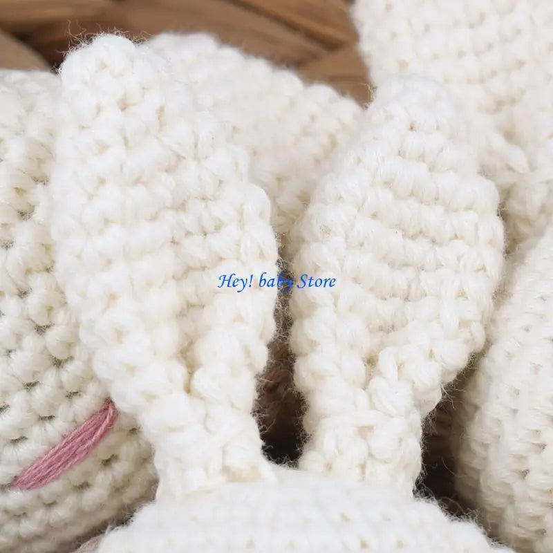 Crochet Rabbit Pacifier Chain Clip Baby Teething Toy DIY