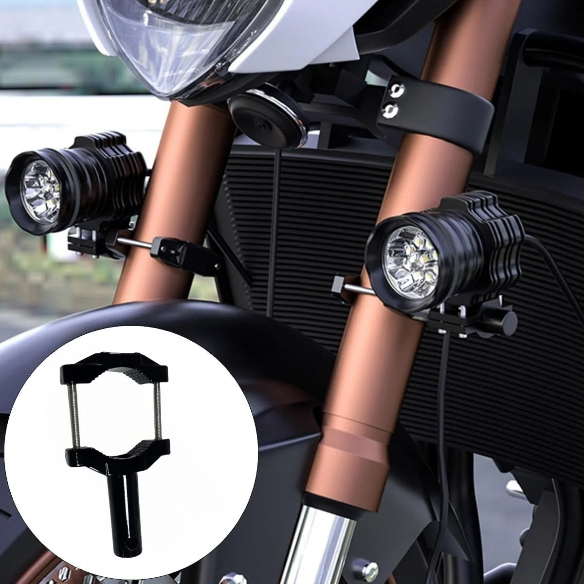 Motorcycle Bumper Modified Headlight Stand Spotlight Extension Pole