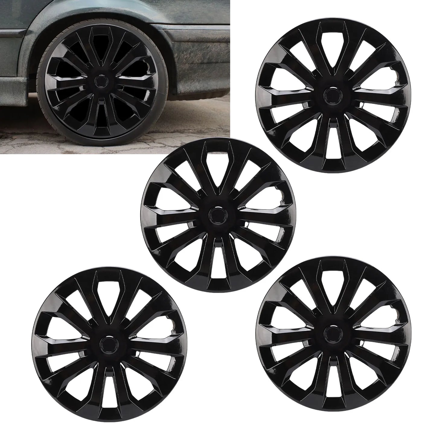 16-Inch ABS Hub Caps Wheel Covers Set of 4 – R16 Universal Fit