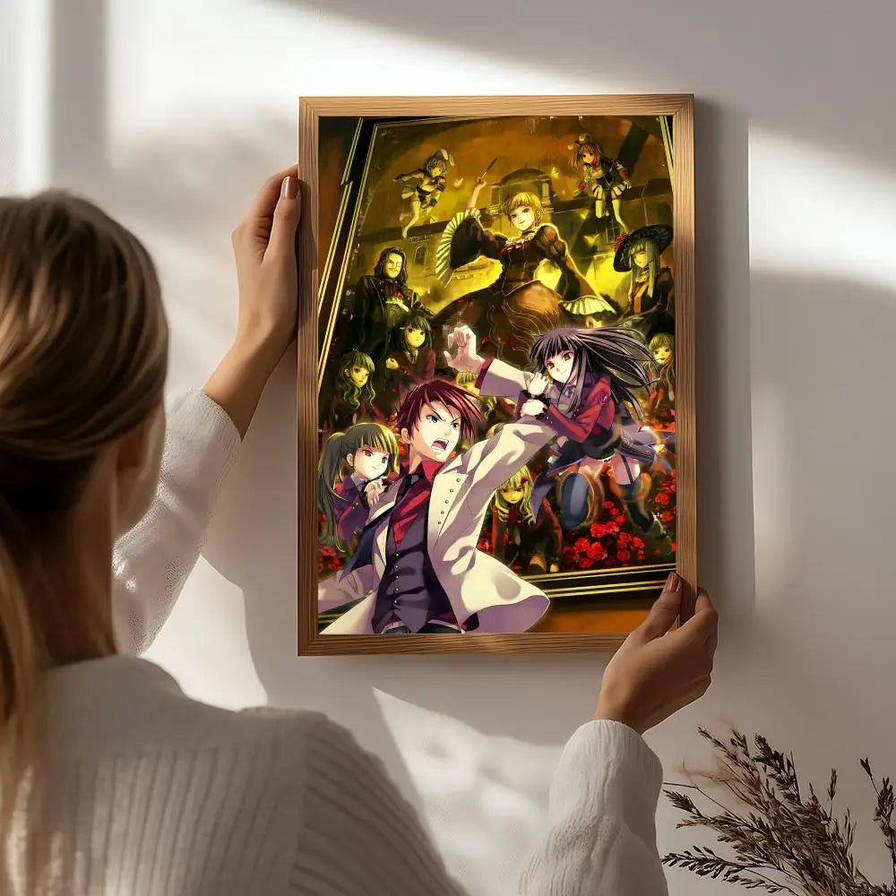 Umineko When They Cry Anime Poster – HD Self-Adhesive Wall Art Anime Wall Poster Peaceful Pleasures Health and Wellness White5 50X70cmNoframe