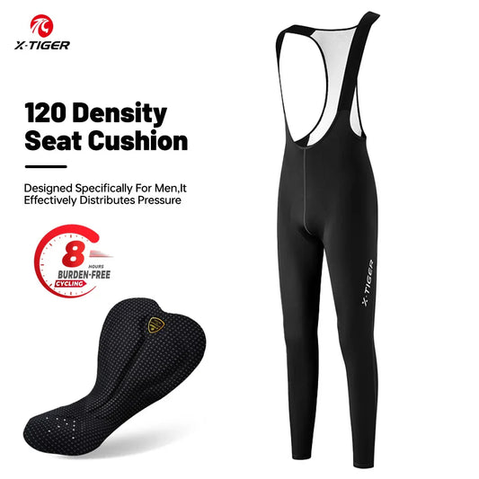 X-TIGER Men's 120-Density Padded Cycling Bib Tights | 8-Hour Ride Cycling Bib Tights Oasis Select