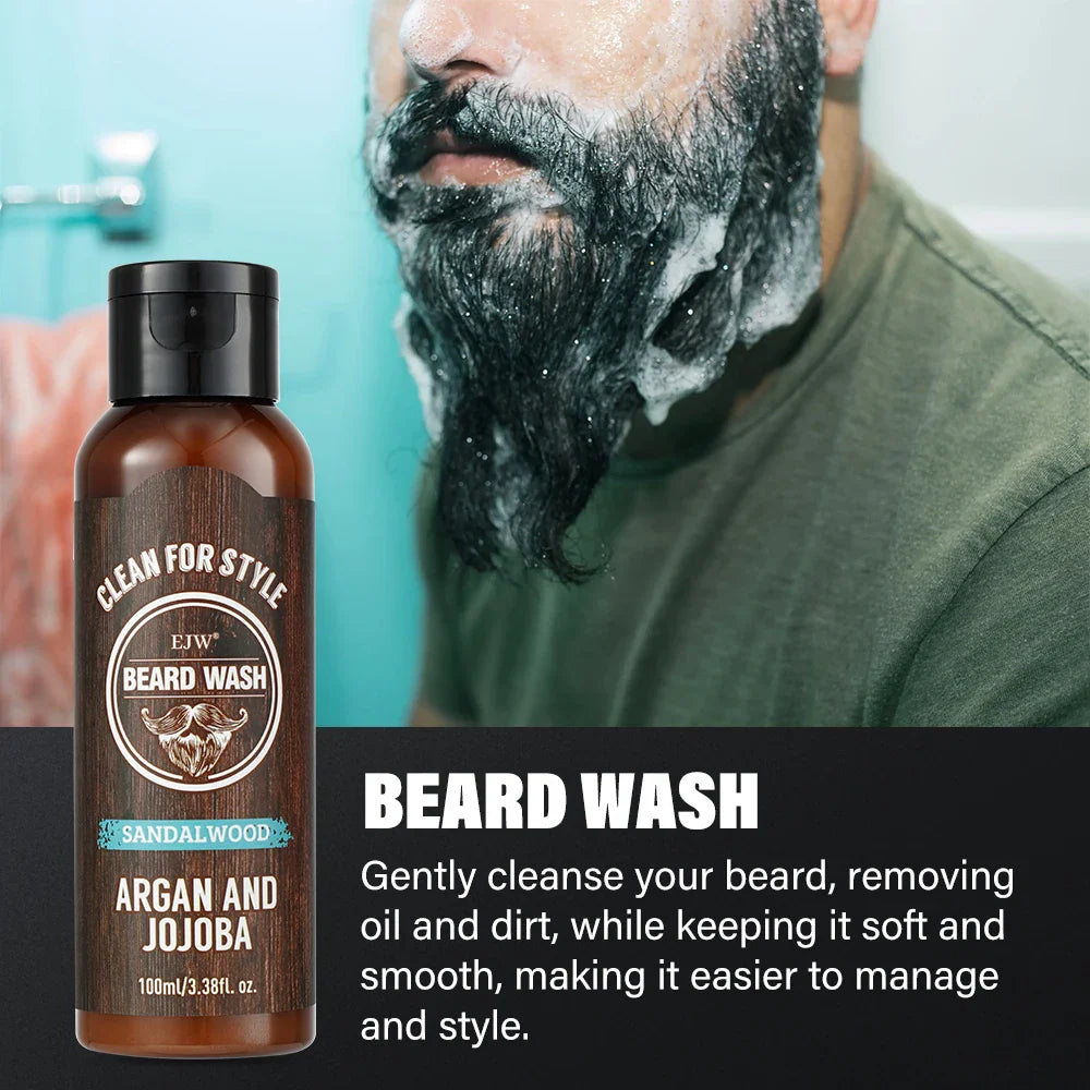 EJW Sandalwood Beard Shampoo & Conditioner Set – Argan & Jojoba