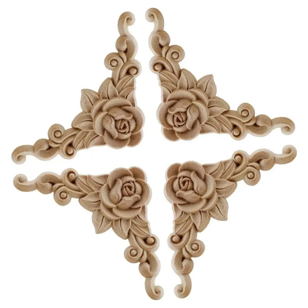 Wooden Corner Appliqué Mouldings Set of 4 | Furniture Decor