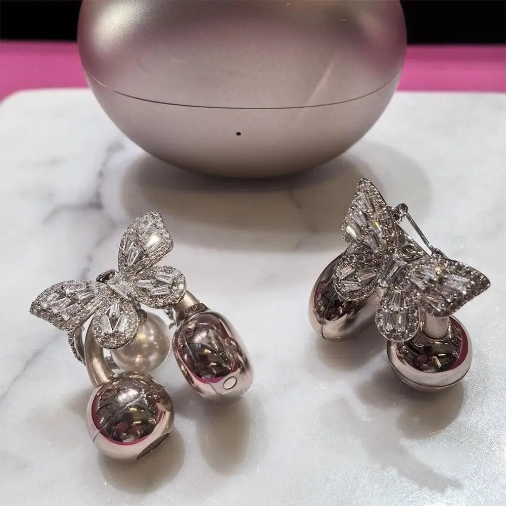 Rhinestone Clip-On Earphone Decoration | DIY Zirconia Earbud Charm