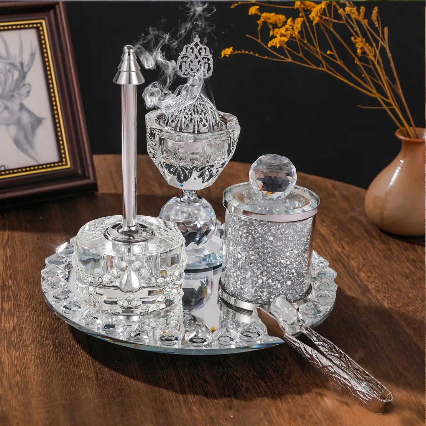 Self-Locking Metal Incense Tongs | Charcoal Holder Clamp