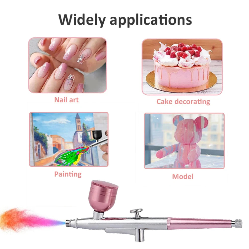 Portable Airbrush Head with 0.3mm Nozzle - Dual Action Spray Gun Adjustable Flow for Model Painting Nail Art Cake Decorating Peaceful Pleasures Health and Wellness