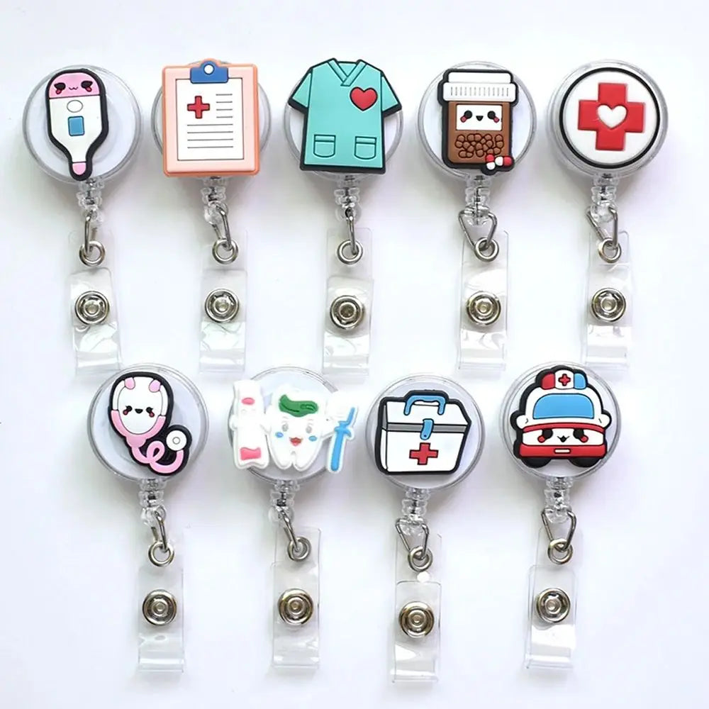 Clips Nurse Doctor Students Card Name Card Holder Nurse Badge Holder Retractable Badge Reel ID Card Clips Hospital Badge Holder Peaceful Pleasures Health and Wellness