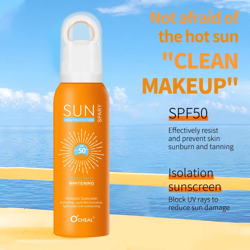 O‘cheal 150ml Sunscreen Spray Anti-aging Anti Wrinkle Moisturizing Whitening Sunscreen Spray Facial Body Neck Skin Care Cream Peaceful Pleasures Health and Wellness