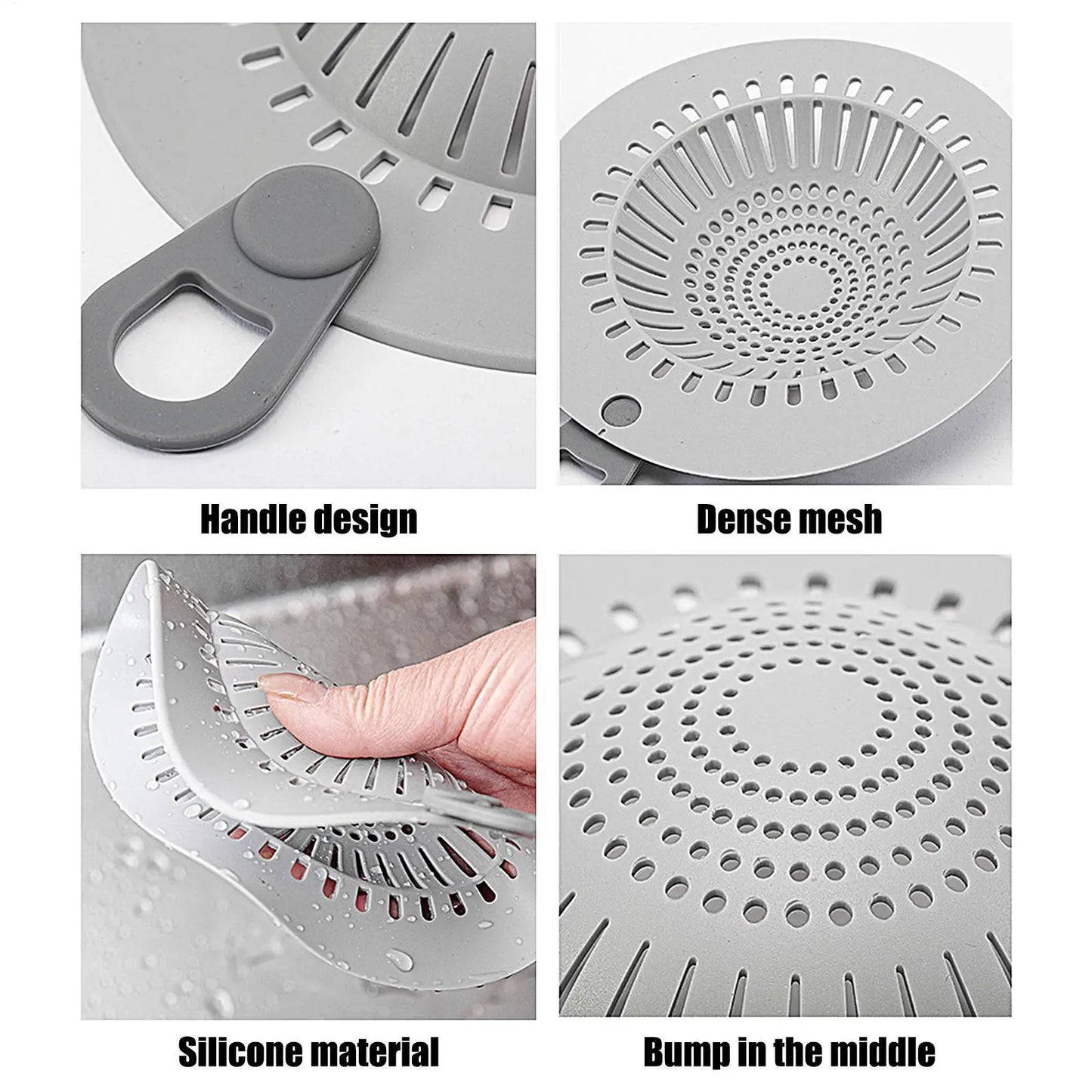 Silicone Drain Strainer & Hair Catcher – Shower & Kitchen