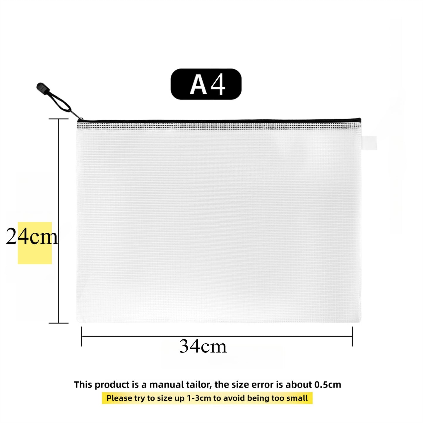 A4 Clear Zipper Pouch – Waterproof Document & Craft Organizer Document Organizer Pouch Peaceful Pleasures Health and Wellness A4 1PC