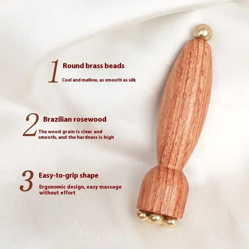 Brass Lotus Eye Gua Sha Stick | Rosewood Facial Massage Tool Facial Gua Sha Tool Peaceful Pleasures Health and Wellness