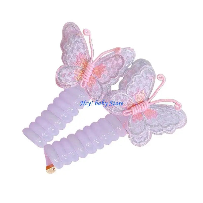 Telephone Cord Hair Ties for Girls – Coil Scrunchies 5 Colors