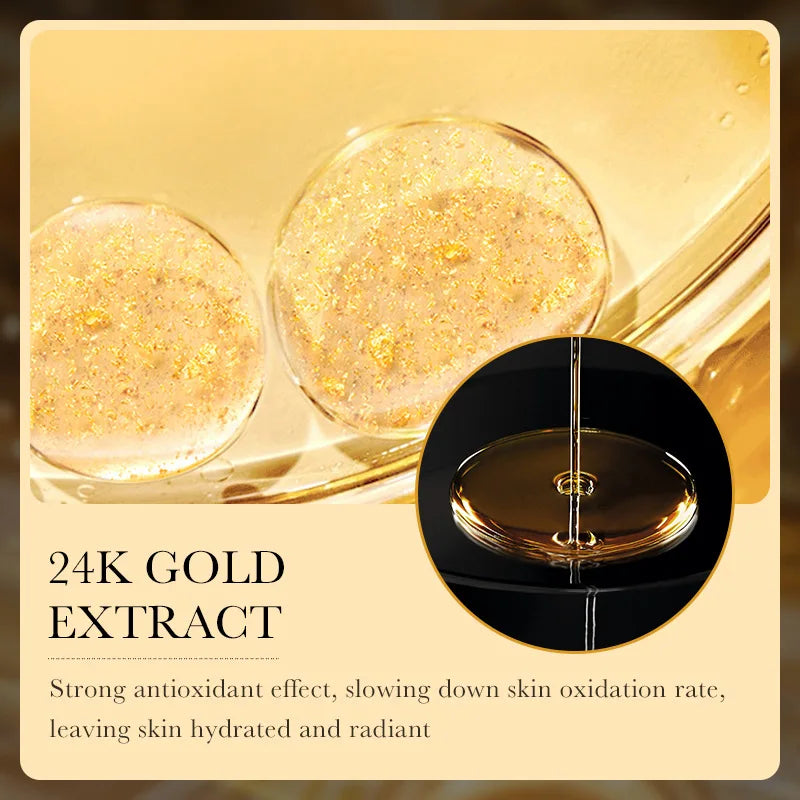 BIOAOUA 24K Gold Hyaluronic Acid Face Mask 10pcs – Firming